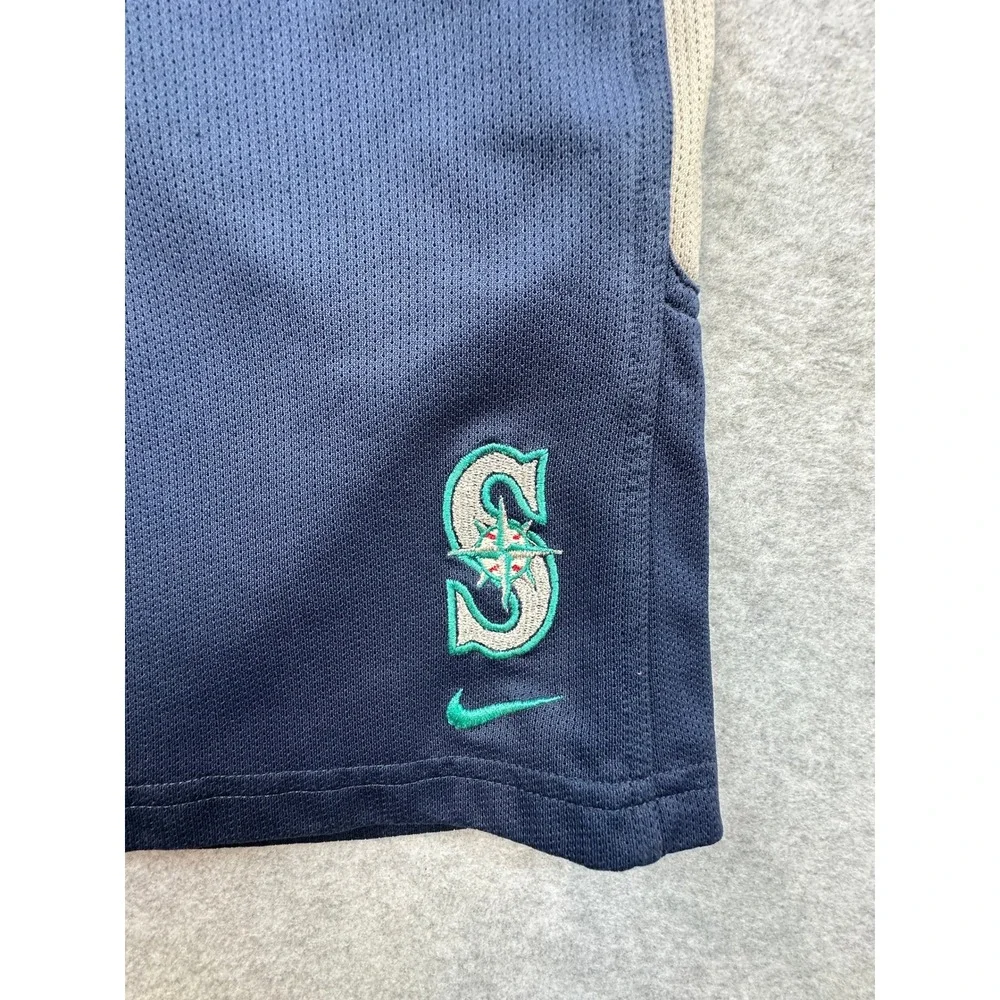Nike Seattle Mariners MLB Navy Blue Mesh Athletic Shorts Youth L 16/18